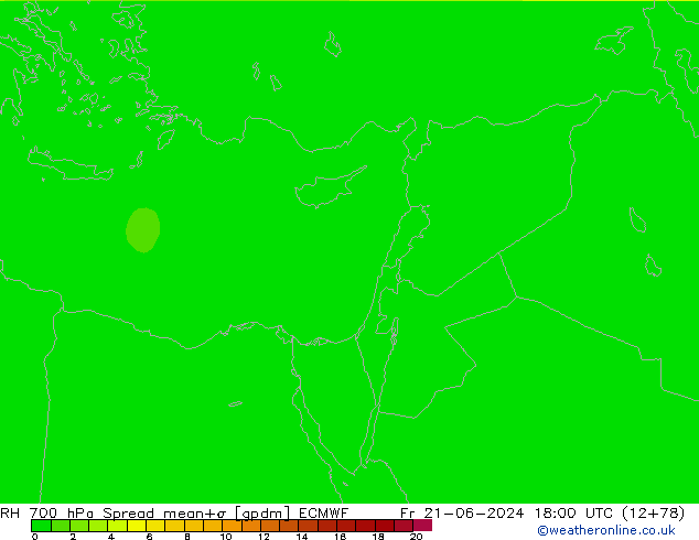 RH 700 hPa Spread ECMWF Fr 21.06.2024 18 UTC