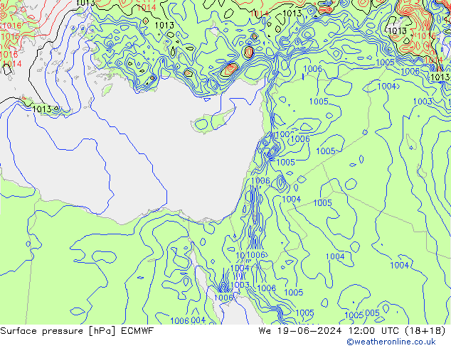 pression de l'air ECMWF mer 19.06.2024 12 UTC