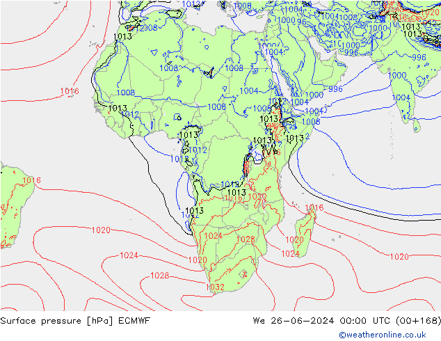 приземное давление ECMWF ср 26.06.2024 00 UTC