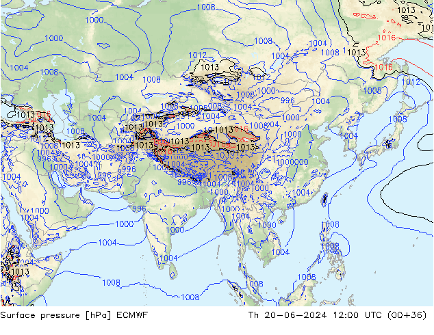 pression de l'air ECMWF jeu 20.06.2024 12 UTC