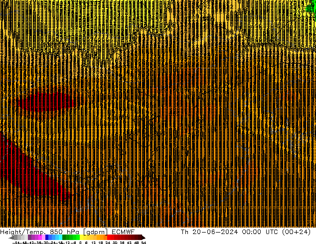 Height/Temp. 850 hPa ECMWF Do 20.06.2024 00 UTC