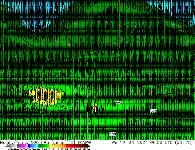 Yükseklik/Sıc. 500 hPa ECMWF Çar 19.06.2024 06 UTC