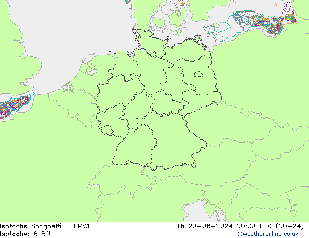 Isotachs Spaghetti ECMWF Th 20.06.2024 00 UTC