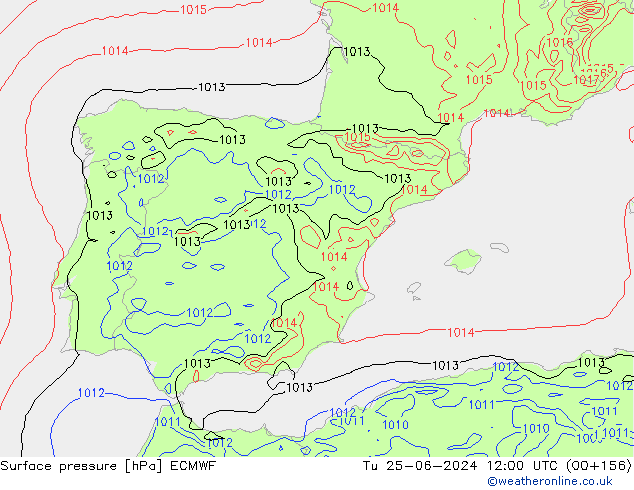 приземное давление ECMWF вт 25.06.2024 12 UTC