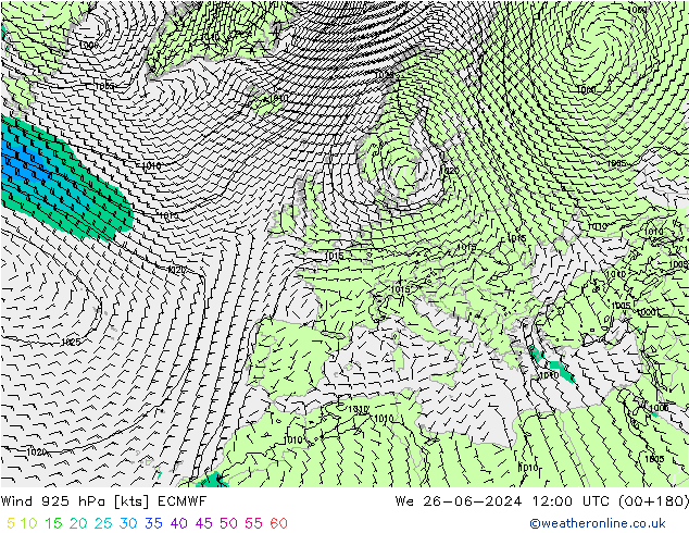  925 hPa ECMWF  26.06.2024 12 UTC