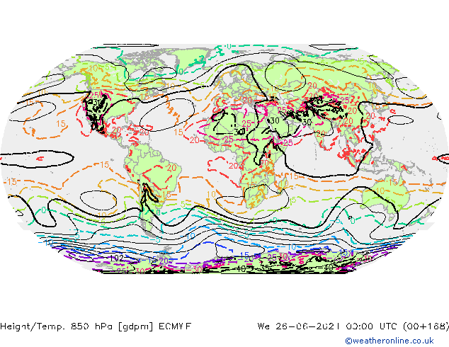 Height/Temp. 850 hPa ECMWF We 26.06.2024 00 UTC