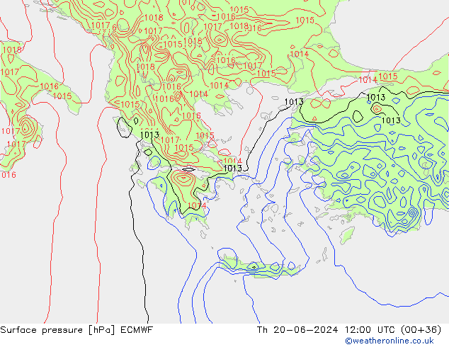 pression de l'air ECMWF jeu 20.06.2024 12 UTC