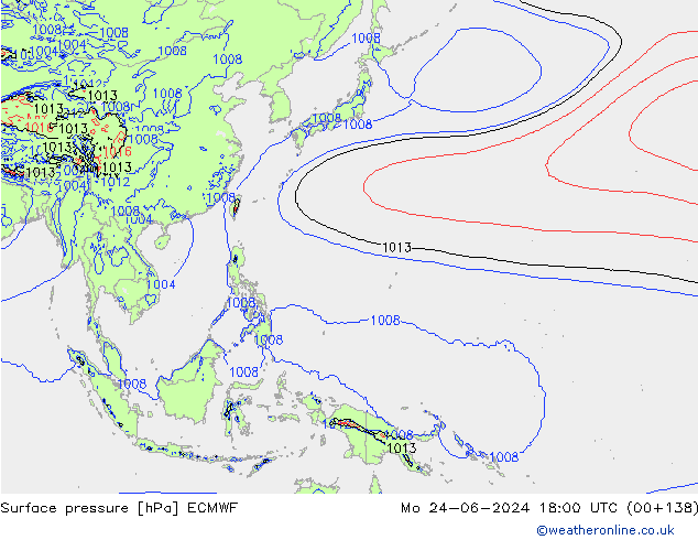 Yer basıncı ECMWF Pzt 24.06.2024 18 UTC