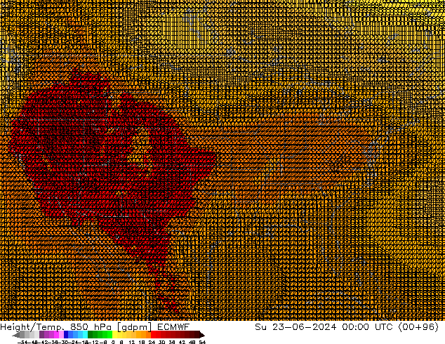 Height/Temp. 850 hPa ECMWF  23.06.2024 00 UTC