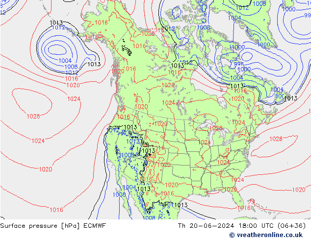 Yer basıncı ECMWF Per 20.06.2024 18 UTC