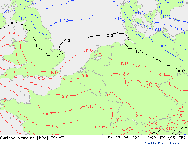 Luchtdruk (Grond) ECMWF za 22.06.2024 12 UTC