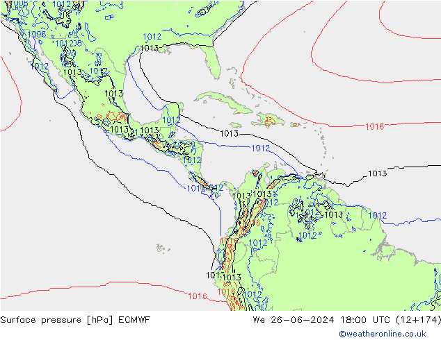 приземное давление ECMWF ср 26.06.2024 18 UTC