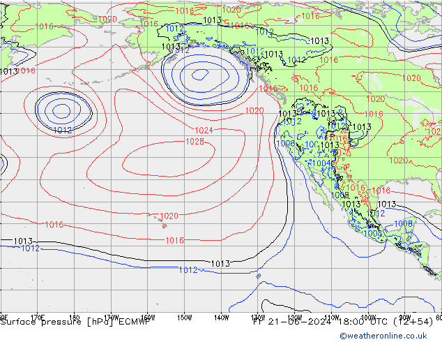 Yer basıncı ECMWF Cu 21.06.2024 18 UTC