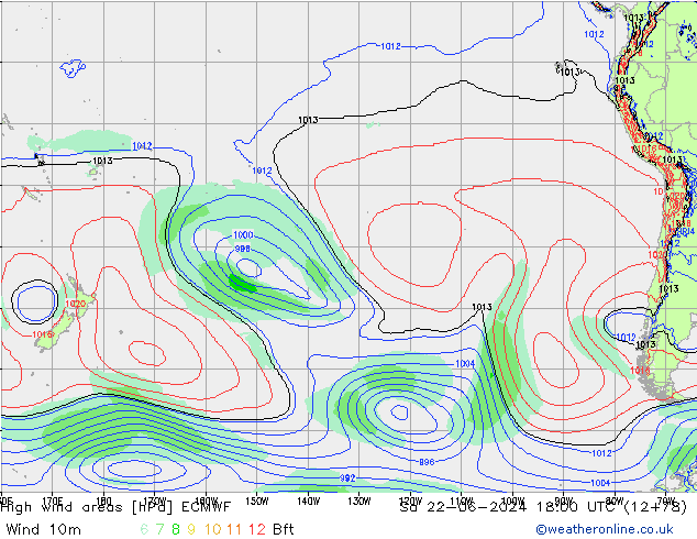 Windvelden ECMWF za 22.06.2024 18 UTC