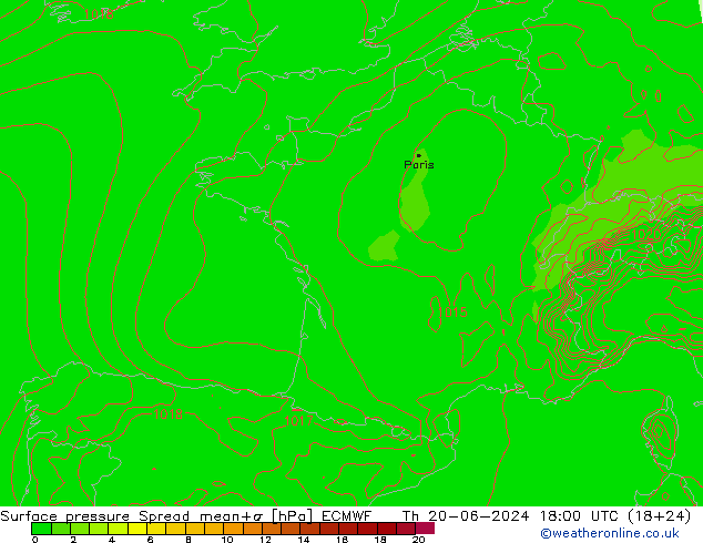 Bodendruck Spread ECMWF Do 20.06.2024 18 UTC