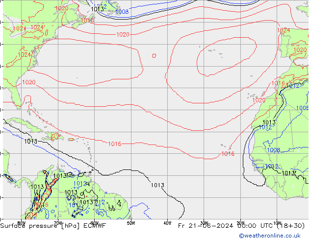 Yer basıncı ECMWF Cu 21.06.2024 00 UTC