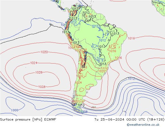 pression de l'air ECMWF mar 25.06.2024 00 UTC