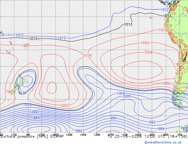 приземное давление ECMWF вт 25.06.2024 12 UTC