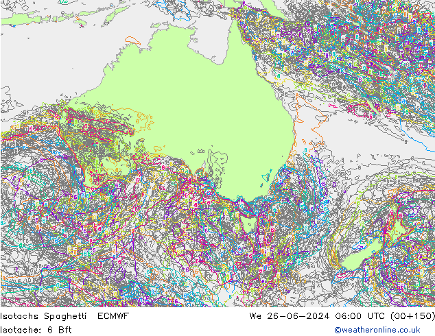 Isotachen Spaghetti ECMWF wo 26.06.2024 06 UTC