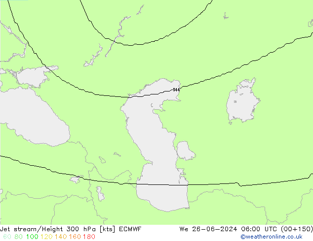 Jet stream/Height 300 hPa ECMWF We 26.06.2024 06 UTC