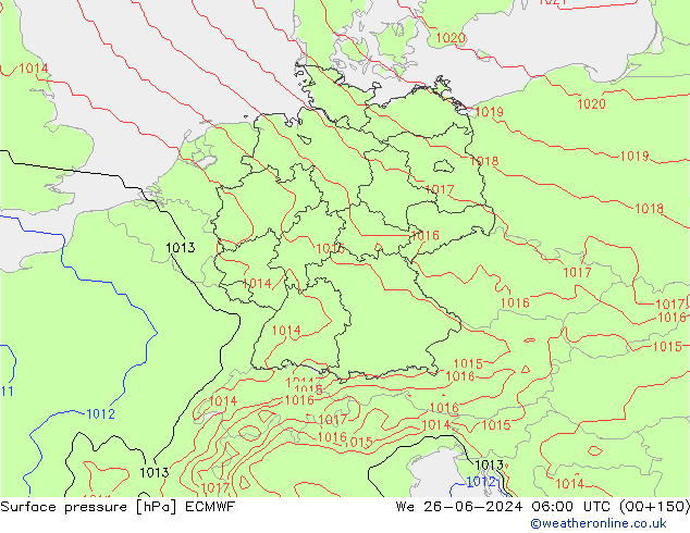 pression de l'air ECMWF mer 26.06.2024 06 UTC