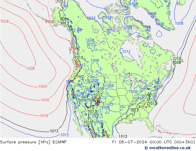 pression de l'air ECMWF ven 05.07.2024 00 UTC