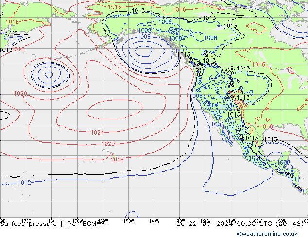 Luchtdruk (Grond) ECMWF za 22.06.2024 00 UTC