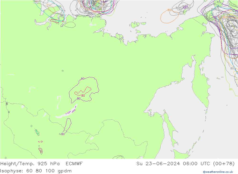 Height/Temp. 925 hPa ECMWF  23.06.2024 06 UTC