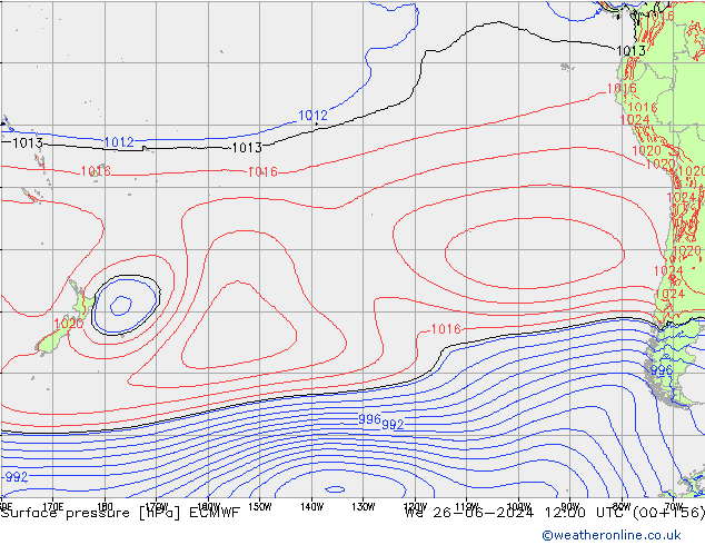 pressão do solo ECMWF Qua 26.06.2024 12 UTC