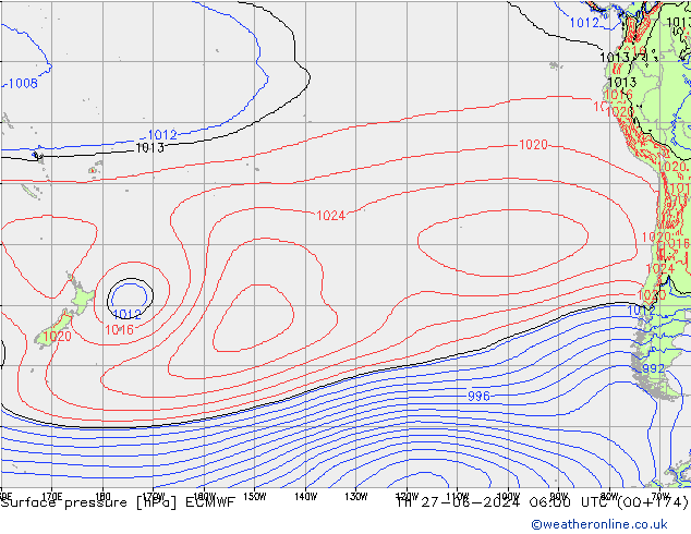 Luchtdruk (Grond) ECMWF do 27.06.2024 06 UTC