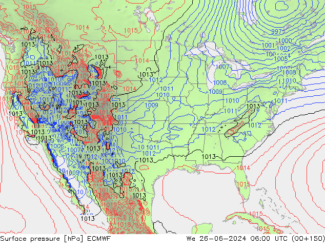 pression de l'air ECMWF mer 26.06.2024 06 UTC