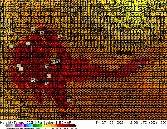 Hoogte/Temp. 925 hPa ECMWF do 27.06.2024 12 UTC