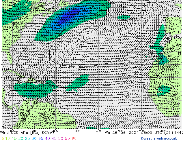 Rüzgar 925 hPa ECMWF Çar 26.06.2024 06 UTC