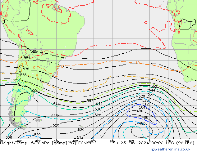 Yükseklik/Sıc. 500 hPa ECMWF Paz 23.06.2024 00 UTC