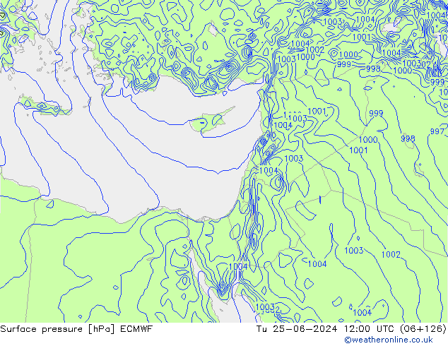 приземное давление ECMWF вт 25.06.2024 12 UTC