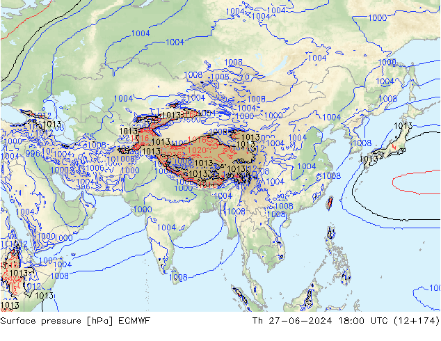 pression de l'air ECMWF jeu 27.06.2024 18 UTC
