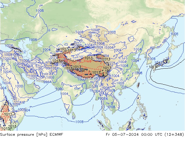 приземное давление ECMWF пт 05.07.2024 00 UTC