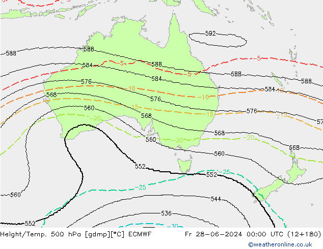 Height/Temp. 500 hPa ECMWF Fr 28.06.2024 00 UTC