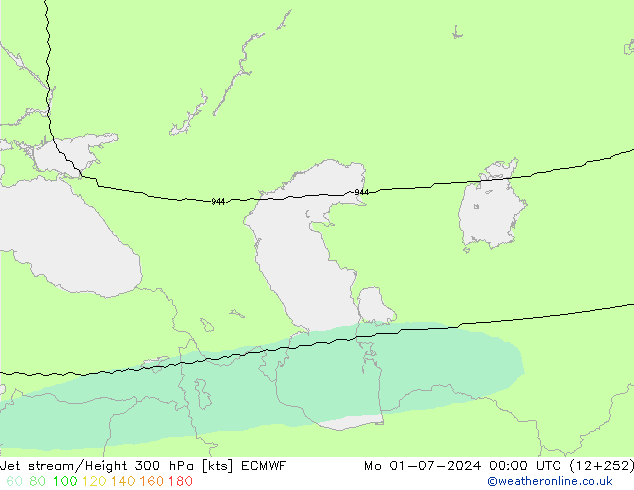 Jet stream/Height 300 hPa ECMWF Mo 01.07.2024 00 UTC