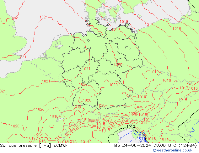 ciśnienie ECMWF pon. 24.06.2024 00 UTC