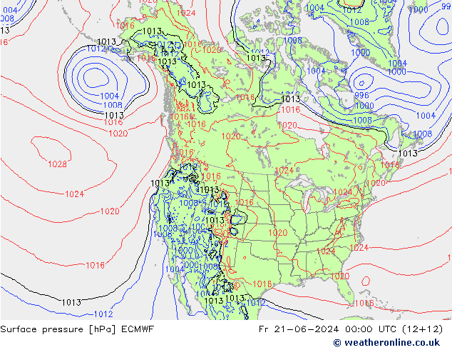 Bodendruck ECMWF Fr 21.06.2024 00 UTC