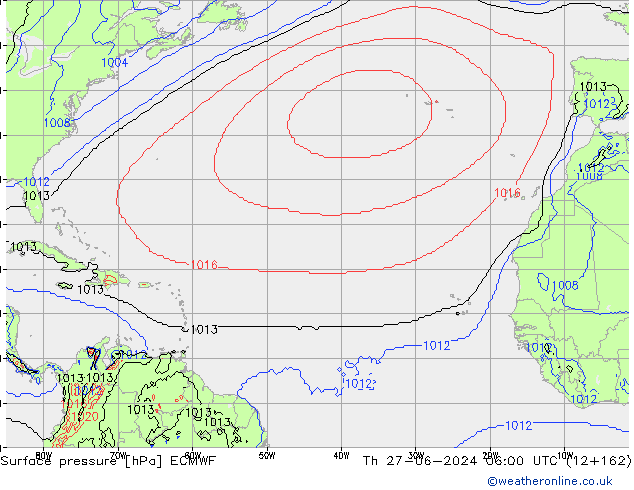 Luchtdruk (Grond) ECMWF do 27.06.2024 06 UTC