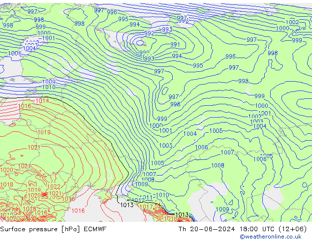 Yer basıncı ECMWF Per 20.06.2024 18 UTC