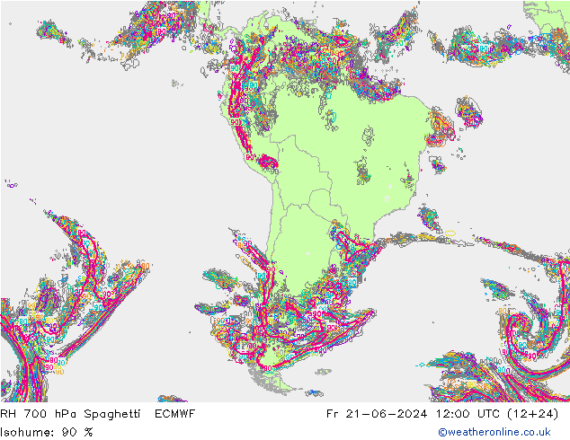 700 hPa Nispi Nem Spaghetti ECMWF Cu 21.06.2024 12 UTC