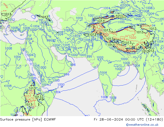 Surface pressure ECMWF Fr 28.06.2024 00 UTC