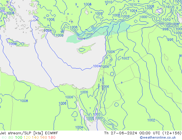 джет/приземное давление ECMWF чт 27.06.2024 00 UTC