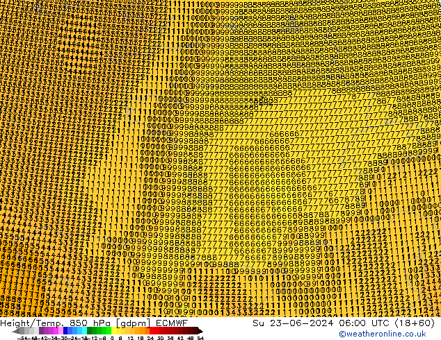 Height/Temp. 850 hPa ECMWF Dom 23.06.2024 06 UTC