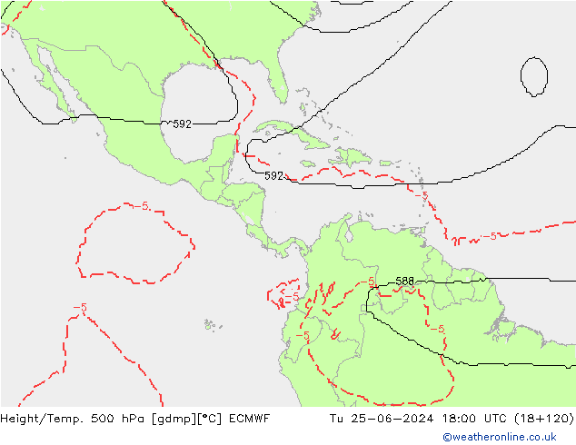 Geop./Temp. 500 hPa ECMWF mar 25.06.2024 18 UTC