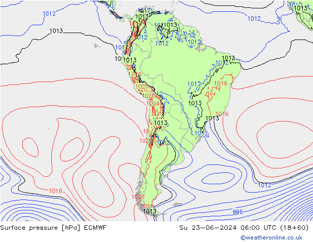 ciśnienie ECMWF nie. 23.06.2024 06 UTC