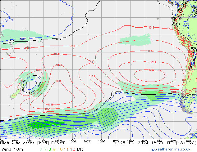 Windvelden ECMWF di 25.06.2024 18 UTC